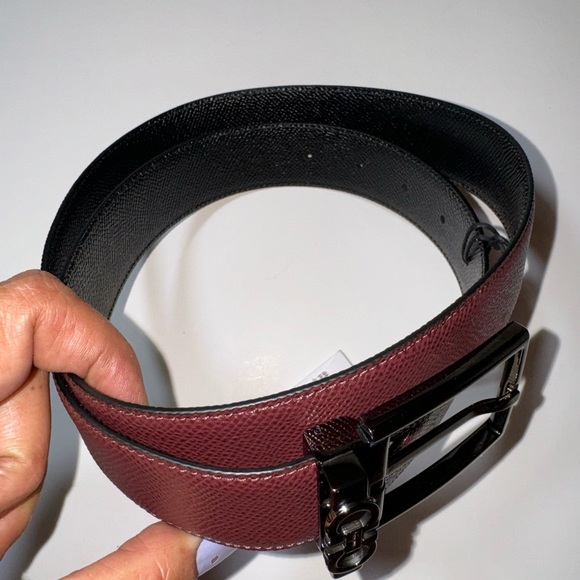 Salvatore Ferragamo Gancini keeper reversible adjustable belt black/brown 34 NWT - Picture 8 of 11